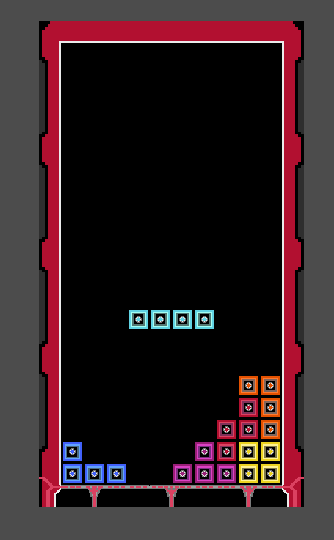 A screenshot from a custom-made variant of the classic video game Tetris